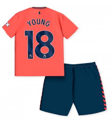 Everton Ashley Young #18 Segunda Equipación Niños 2023-24 Manga Corta (+ Pantalones cortos)